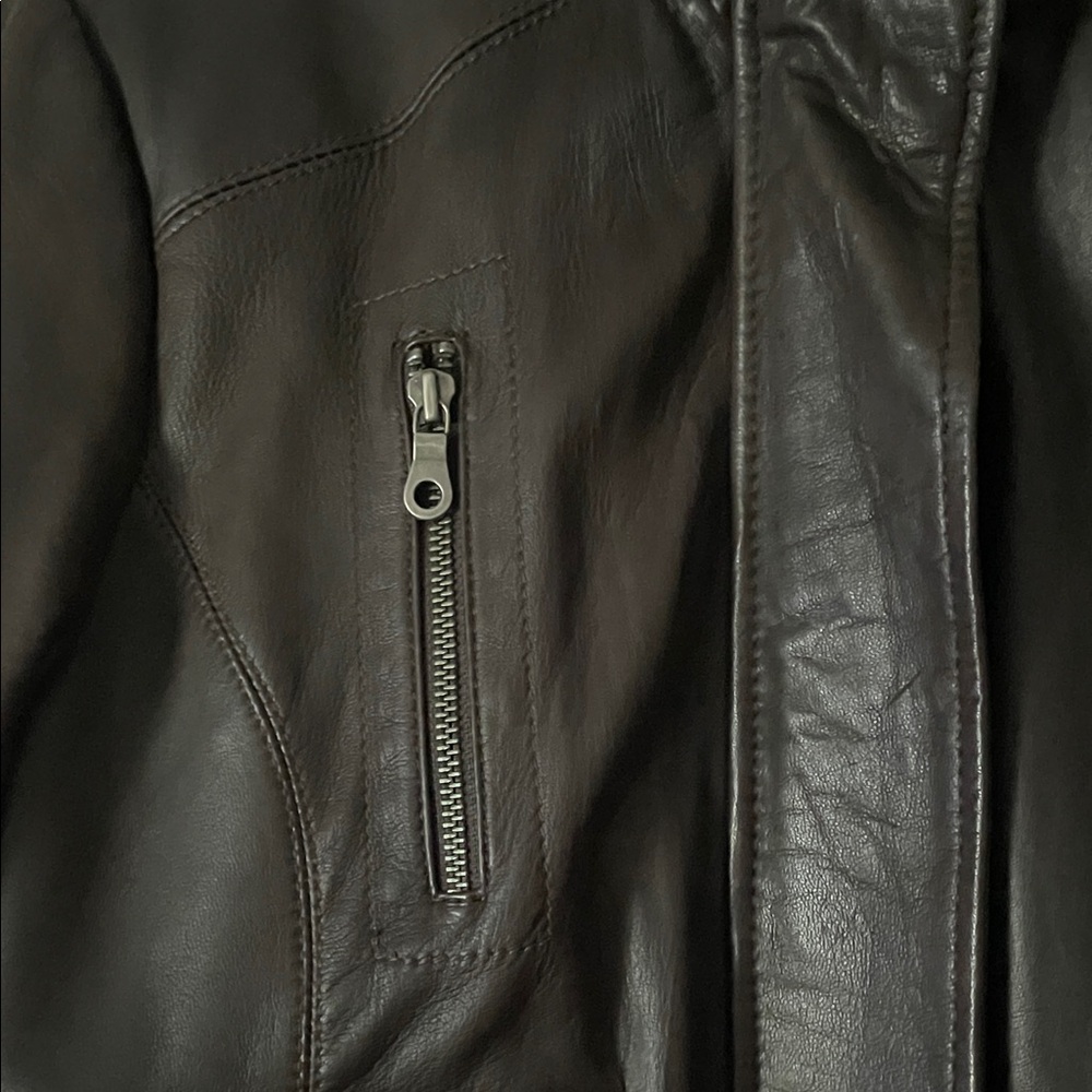 R&O By Reilly Olmes Dark Brown Leather Jacket View 2